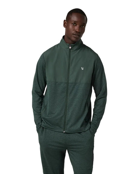 VUORI Sunday Element Track Jacket Hemlock Heather Men's Street Jackets Vuori 