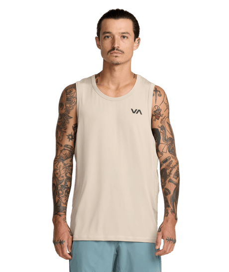RVCA Sport Vent SL Tank Light Khaki Men's Tank Tops RVCA 