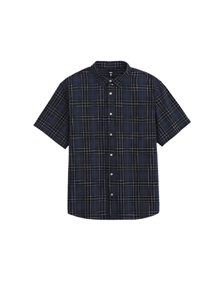 VANS Lawson Plaid Woven Button-Up Shirt Parisian Night/Black Men's Short Sleeve Button Up Shirts Vans 