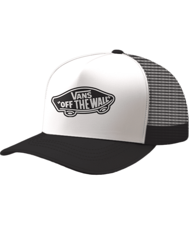 VANS Classic Patch Curved Bill Trucker Hat Black/White Men's Hats Vans 
