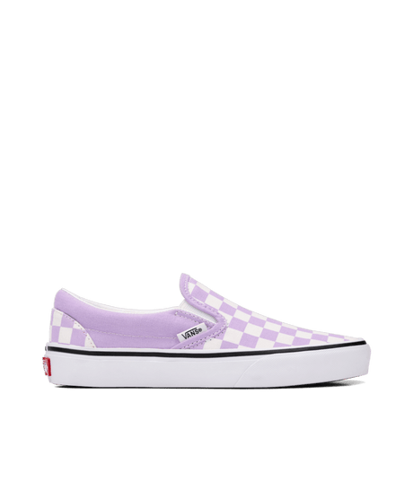 VANS Kids Classic Slip-On Shoes Color Theory Checkerboard Soft Orchid Youth and Toddler Skate Shoes Vans 