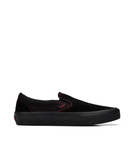 VANS Skate Slip-On Shoe Black/Black/Red Men's Skate Shoes Vans 