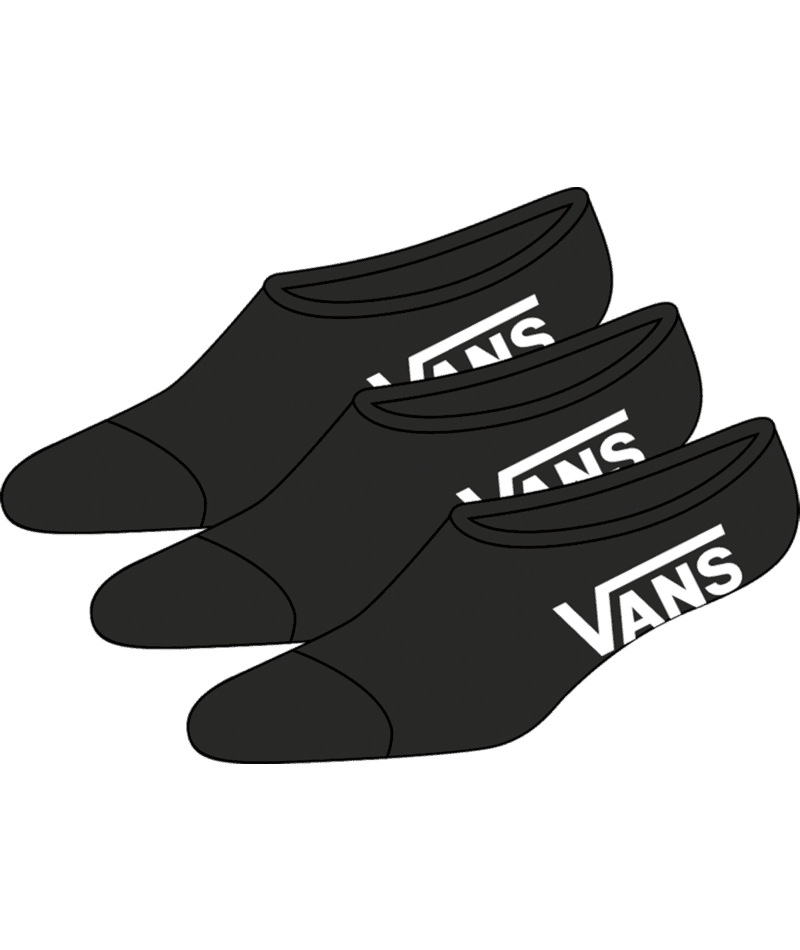 VANS Classic No Show Sock 3-Pack Black Men's Socks Vans 