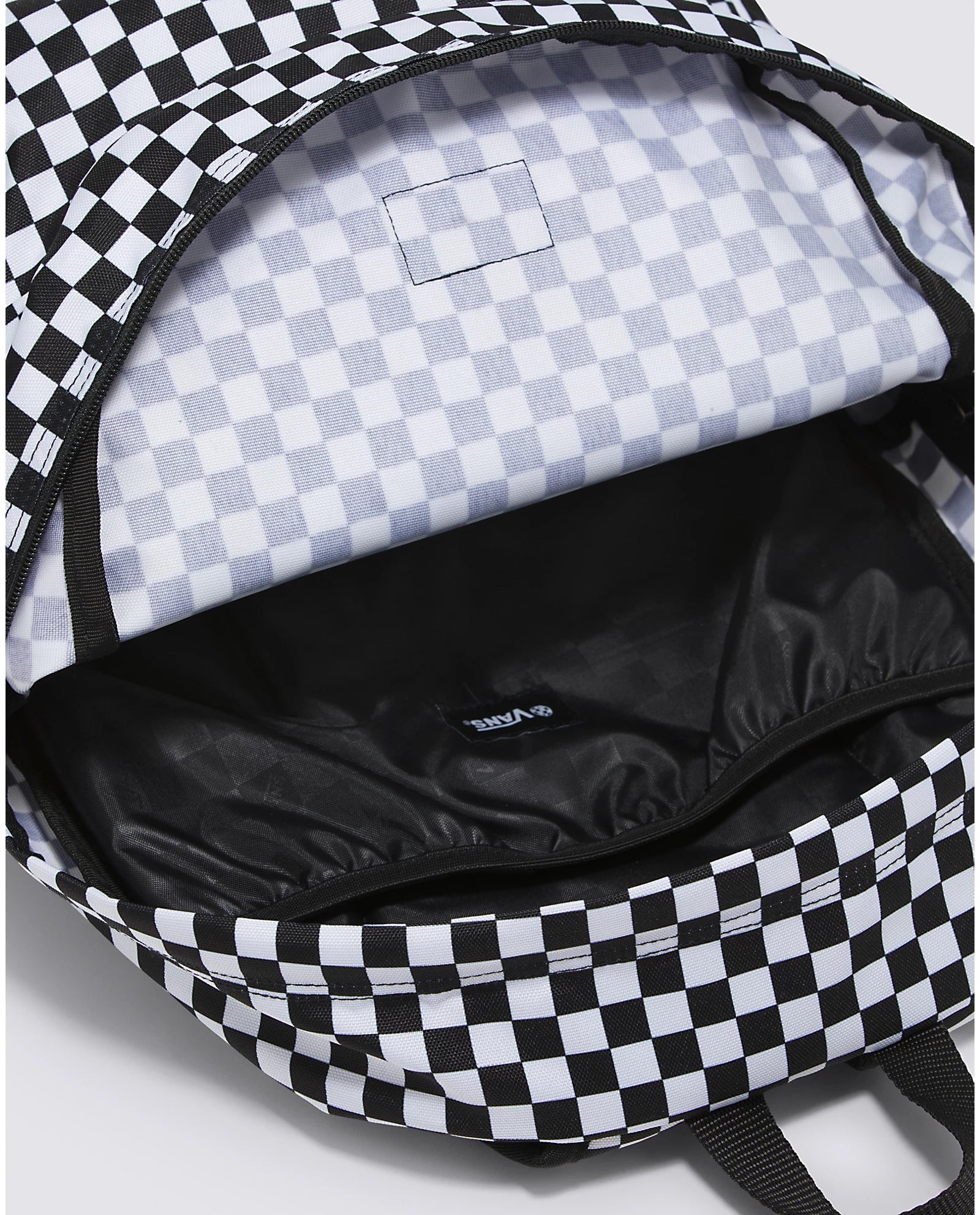 Black and white check backpack sales