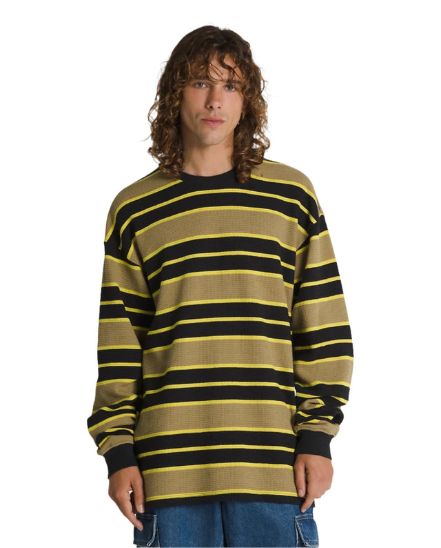 VANS Patton Stripe Long Sleeve Shirt Gothic Olive/Black – Freeride