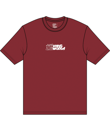 VANS World T-Shirt Bordeaux Men's Short Sleeve T-Shirts Vans 