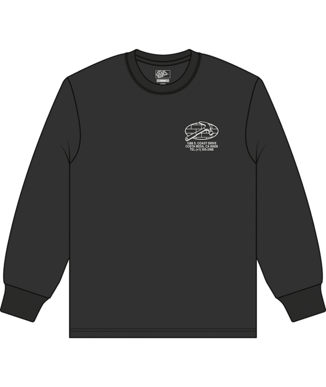 VANS Service Repair Long Sleeve T-Shirt Black Men's Long Sleeve T-Shirts Vans 