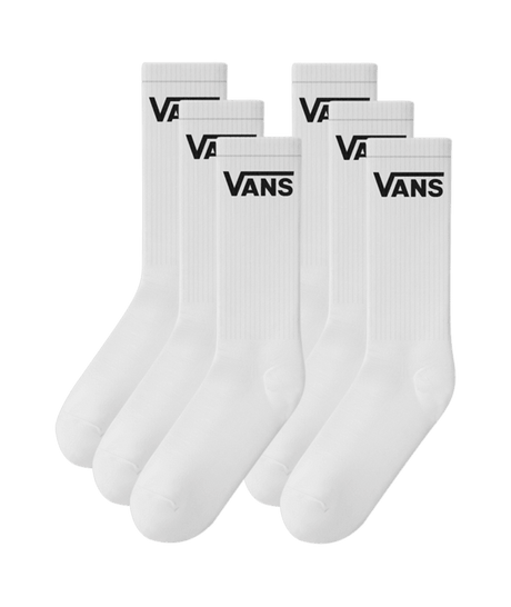 VANS Classic Crew Sock 6 Pack White Men's Socks Vans 