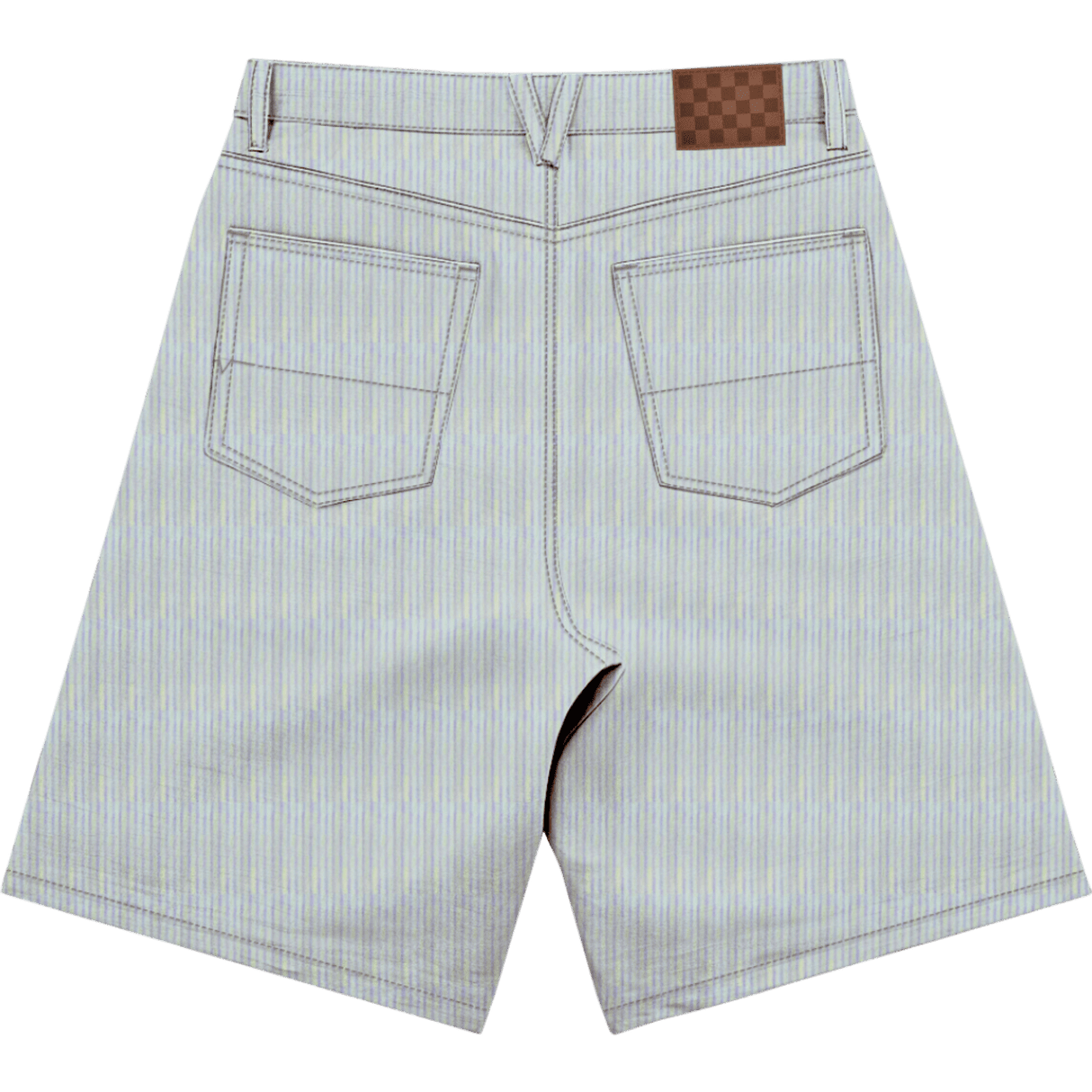VANS Check-5 Baggy Striped Denim Shorts Blue Men's Walkshorts Vans 