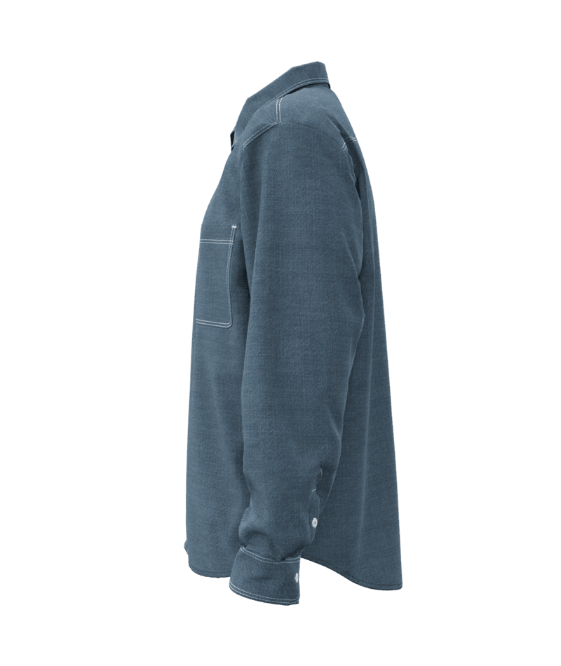 VANS Chambray Long Sleeve Button Up Medium Indigo Men's Long Sleeve Button Up Shirts Vans 