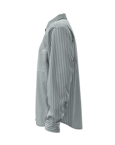 VANS Dobby Stripe Long Sleeve Button Up Shirt Mystic Moss Men's Long Sleeve Button Up Shirts Vans 