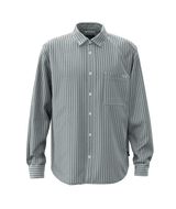 VANS Dobby Stripe Long Sleeve Button Up Shirt Mystic Moss Men's Long Sleeve Button Up Shirts Vans 