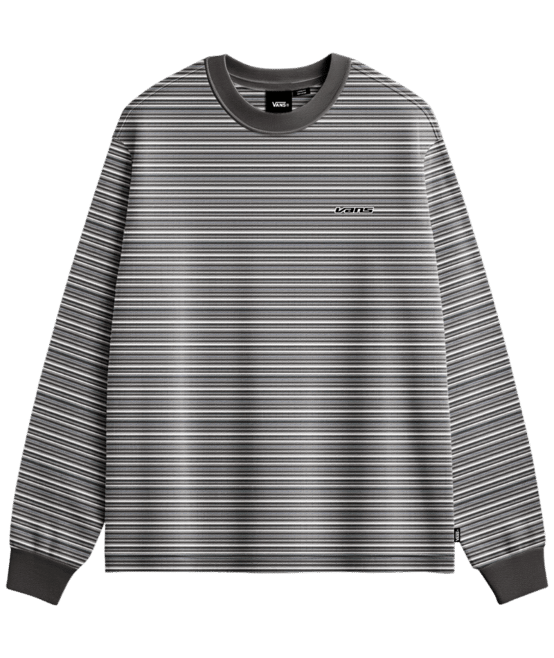 VANS Wesley Stripe Long Sleeve T-Shirt Faded Black Men's Long Sleeve T-Shirts Vans 