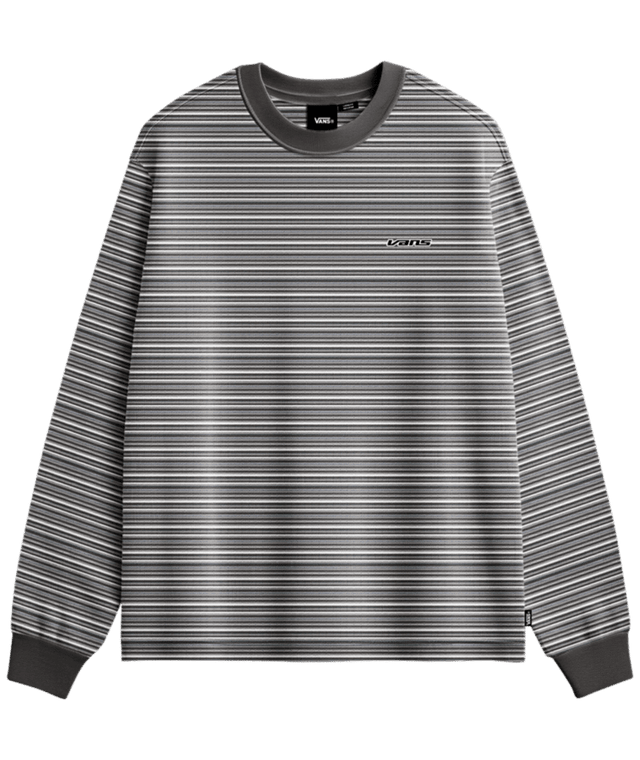 VANS Wesley Stripe Long Sleeve T-Shirt Faded Black Men's Long Sleeve T-Shirts Vans 