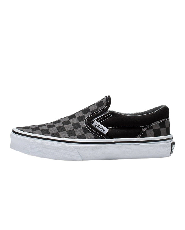 VANS Youth Classic Slip On Shoes Checkerboard Black/Pewter Youth and Toddler Skate Shoes Vans 