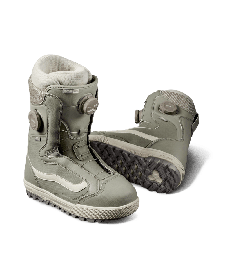 VANS Women's Encore Pro Snowboard Boots Khaki/White 2025 Women's Snowboard Boots Vans 