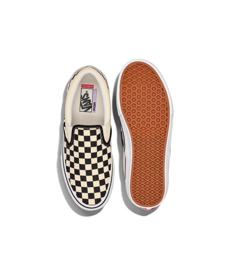 VANS Skate Slip-On Shoes Checkerboard Black/Off White Men's Skate Shoes Vans 