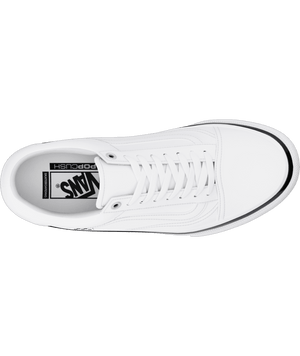 VANS Skate Old Skool Leather Shoes White/White Men's Skate Shoes Vans 