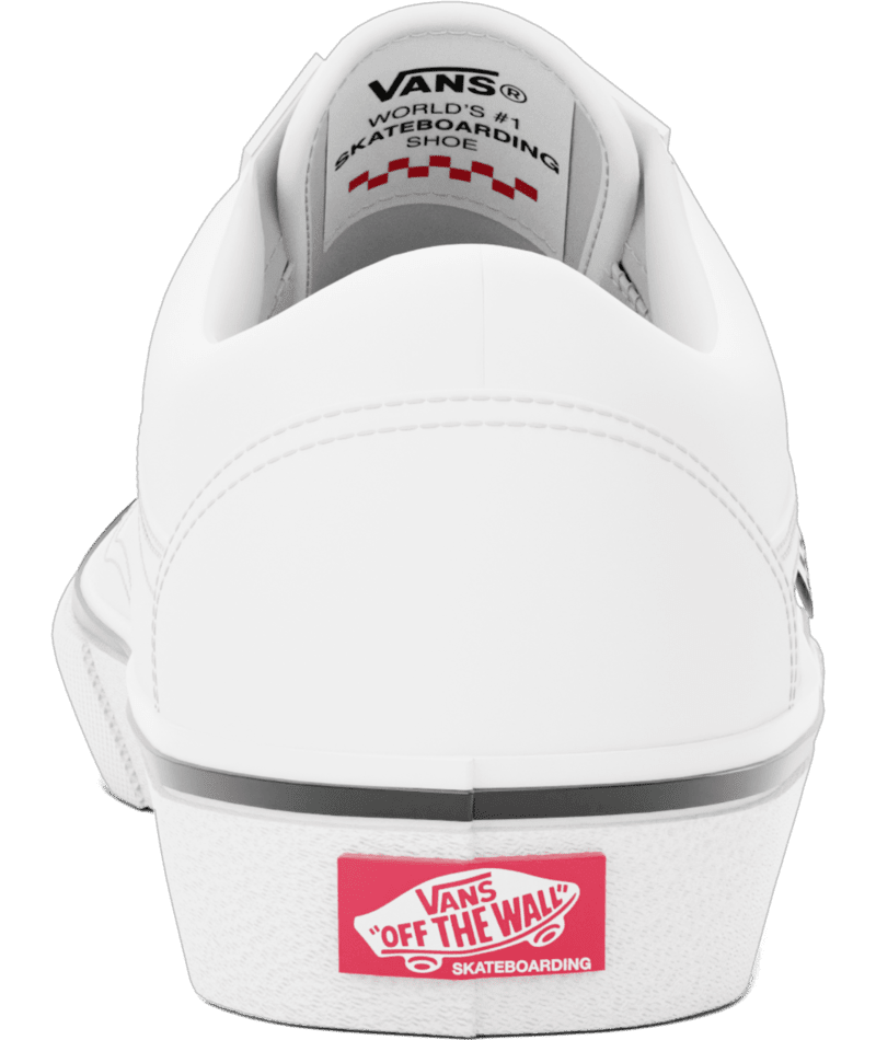 VANS Skate Old Skool Leather Shoes White/White Men's Skate Shoes Vans 