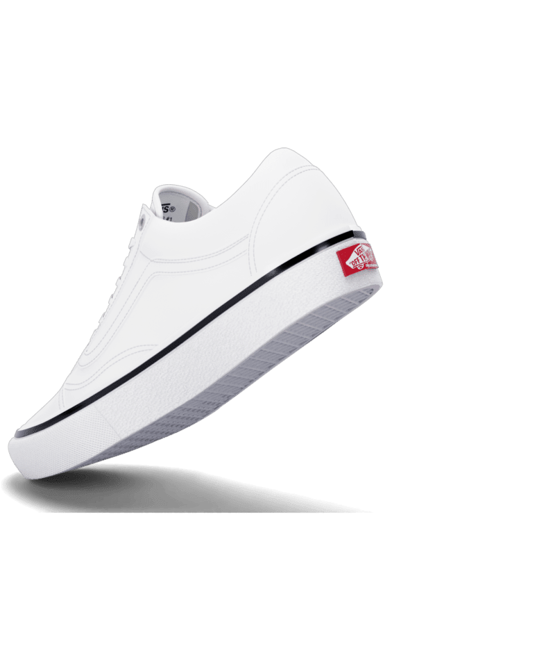 VANS Skate Old Skool Leather Shoes White/White Men's Skate Shoes Vans 