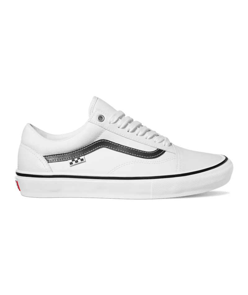 VANS Skate Old Skool Leather Shoes White/White Men's Skate Shoes Vans 