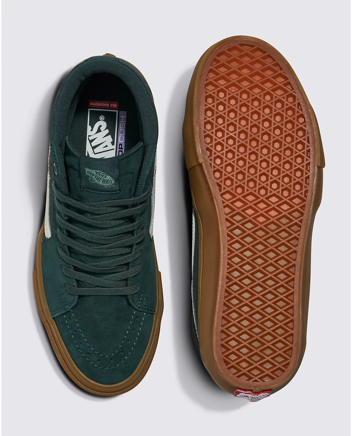 VANS Skate Sk8-Hi Shoes Dark Green/Gum Men's Skate Shoes Vans 