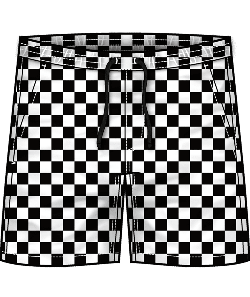 VANS Boy's Range Elastic Waist Short Black/White Checkerboard Boy's Walkshorts Vans 