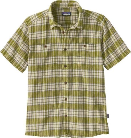PATAGONIA Back Step Short Sleeve Button Up Sunlight/Graze Green Men's Short Sleeve Button Up Shirts Patagonia 