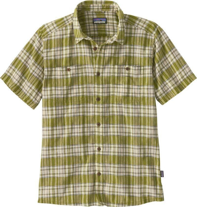 PATAGONIA Back Step Short Sleeve Button Up Sunlight/Graze Green Men's Short Sleeve Button Up Shirts Patagonia 