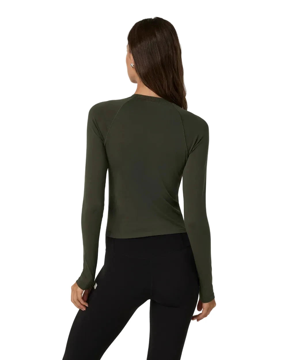 VUORI Women's Long Sleeve Surge Seamless T-Shirt Army Women's Long Sleeve T-Shirts Vuori 