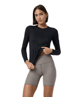 VUORI Women's Long Sleeve Lux Crew T-Shirt Black Women's Long Sleeve T-Shirts Vuori 