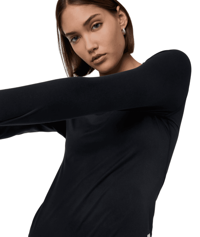 VUORI Women's Long Sleeve Lux Crew T-Shirt Black Women's Long Sleeve T-Shirts Vuori 