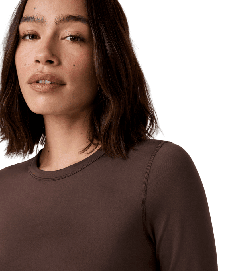 VUORI Women's Long Sleeve Lux Crew T-Shirt Java Women's Long Sleeve T-Shirts Vuori 