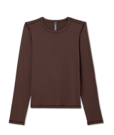 VUORI Women's Long Sleeve Lux Crew T-Shirt Java Women's Long Sleeve T-Shirts Vuori 