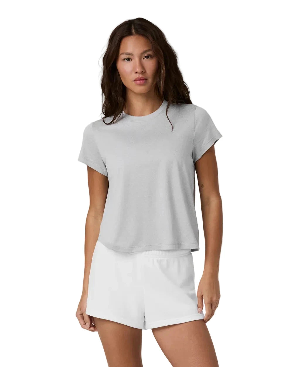 VUORI Women's Enery Classic T-Shirt Light Heather Grey Women's Short Sleeve T-Shirts Vuori 