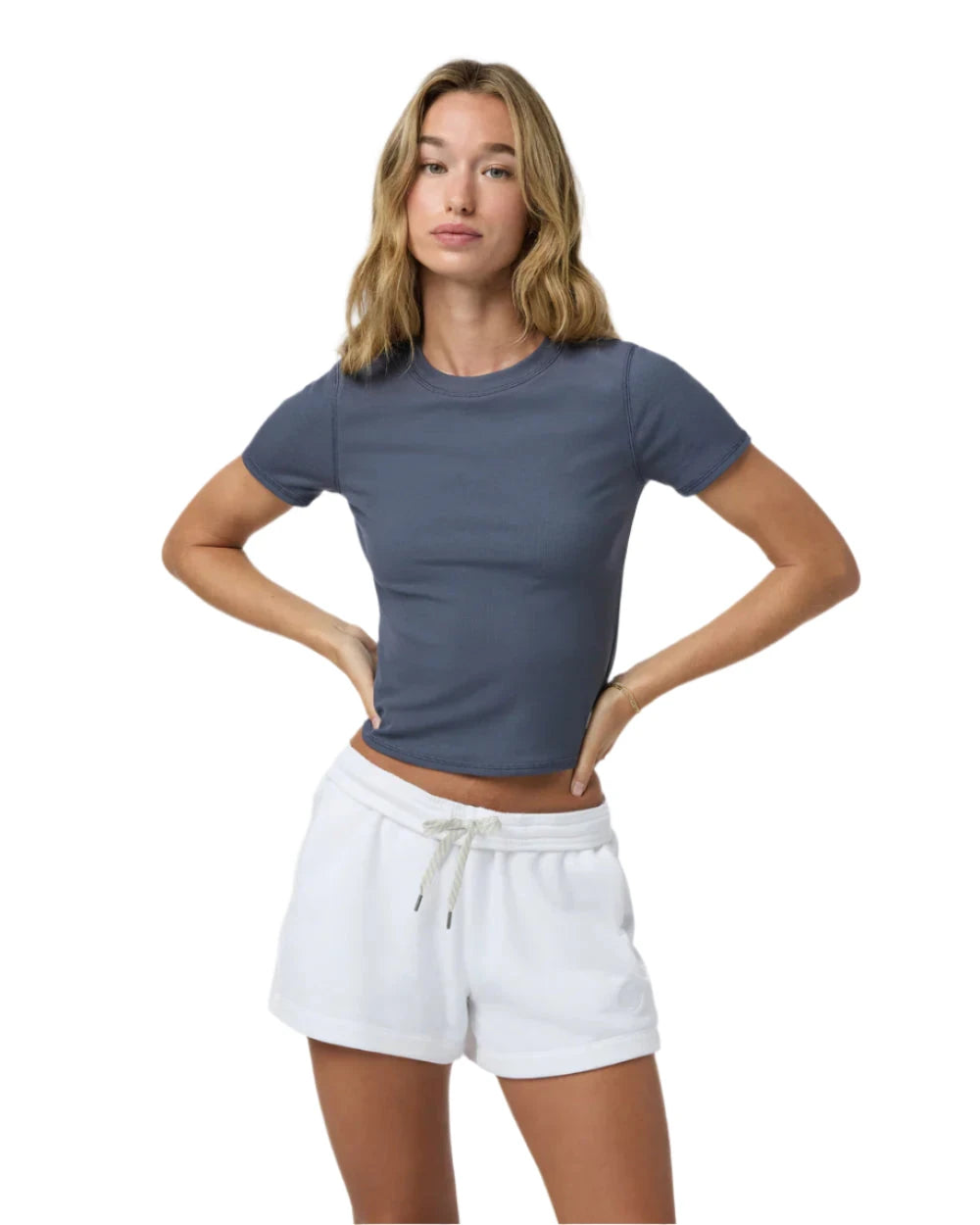 VUORI Women's Pose Fitted T-Shirt Azure Women's T-Shirts Vuori 