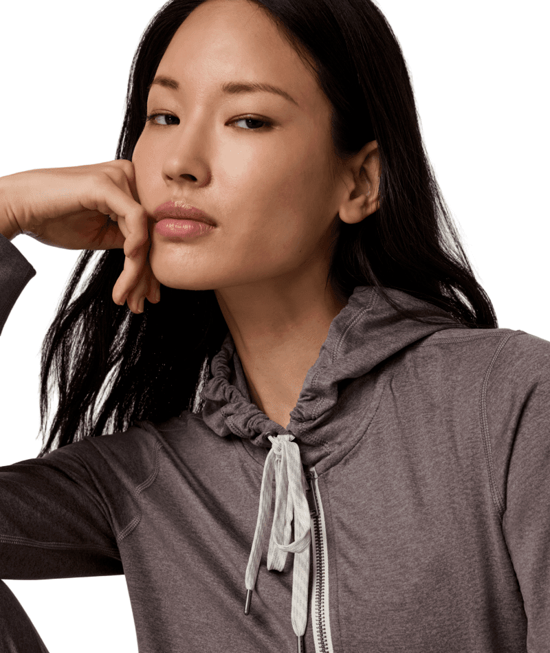 VUORI Women's Halo Performance 2.0 Zip Hoodie Huckleberry Heather Women's Zip Hoodies Vuori 