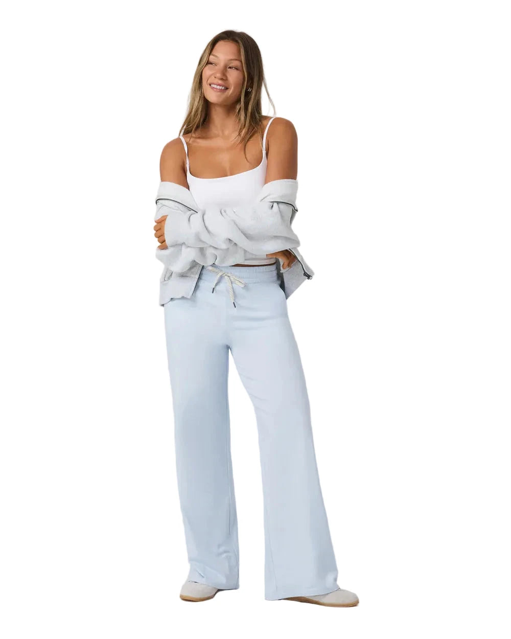 VUORI Women's Halo Essential Wide Leg Pant Soft Sky Heather Women's Pants Vuori 