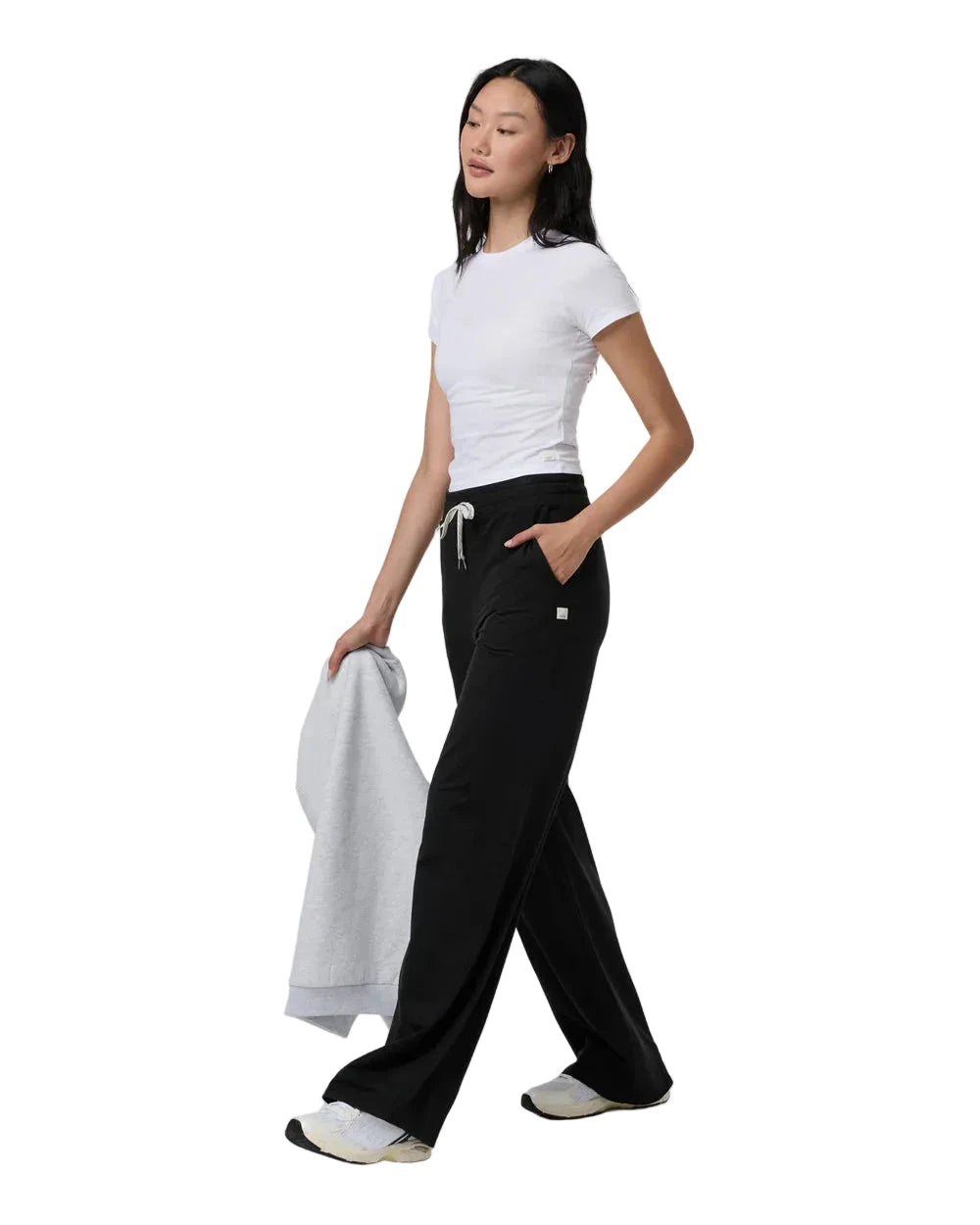 VUORI Women's Halo Essential Wide Leg Pant Black Heather Women's Pants Vuori 