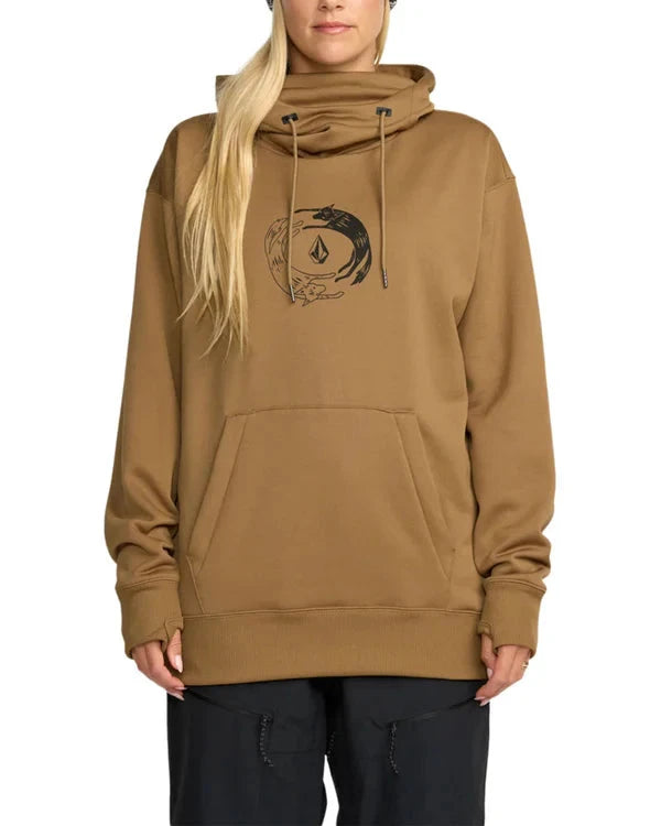 VOLCOM Women's Riding Hydro Pullover Hoodie Bronze Women's Pullover Hoodies Volcom 