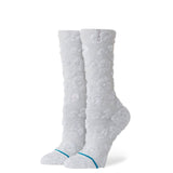 STANCE Women's Terry Cheetah Crew Socks Heather Grey Women's Socks Stance 