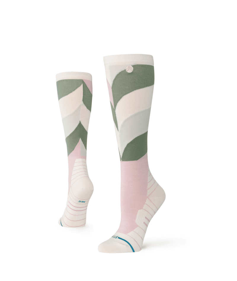 STANCE Women's Geo Petals Ultralight Wool Snow Socks Lilac Women's Snowboard Socks Stance 