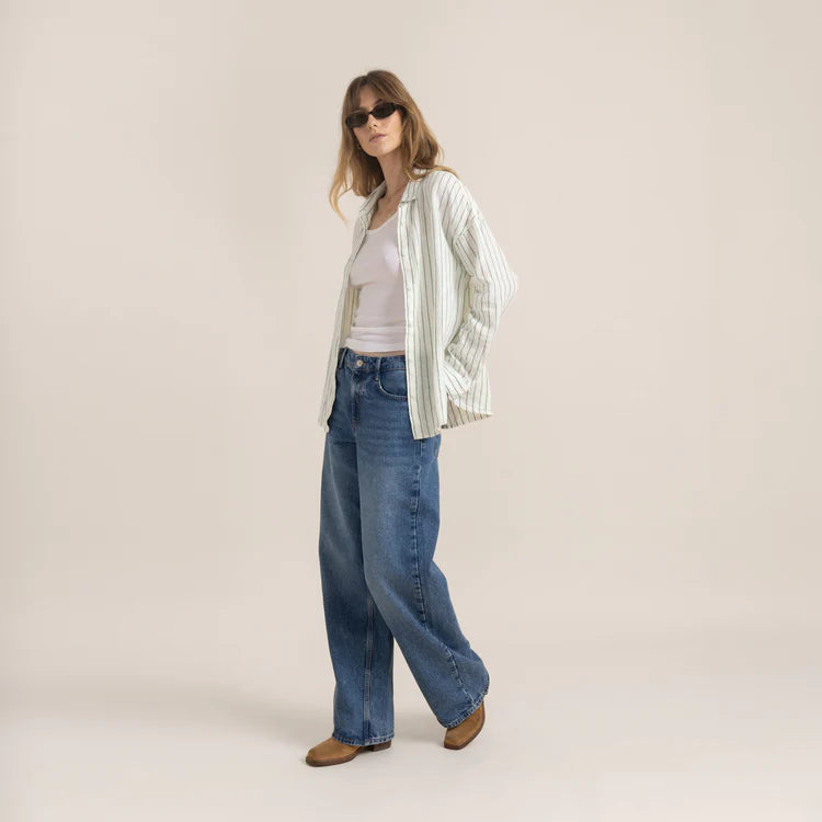 ROARK Women's Costa Long Sleeve Button Up Coconut Women's Flannels and Button Ups Roark Revival 