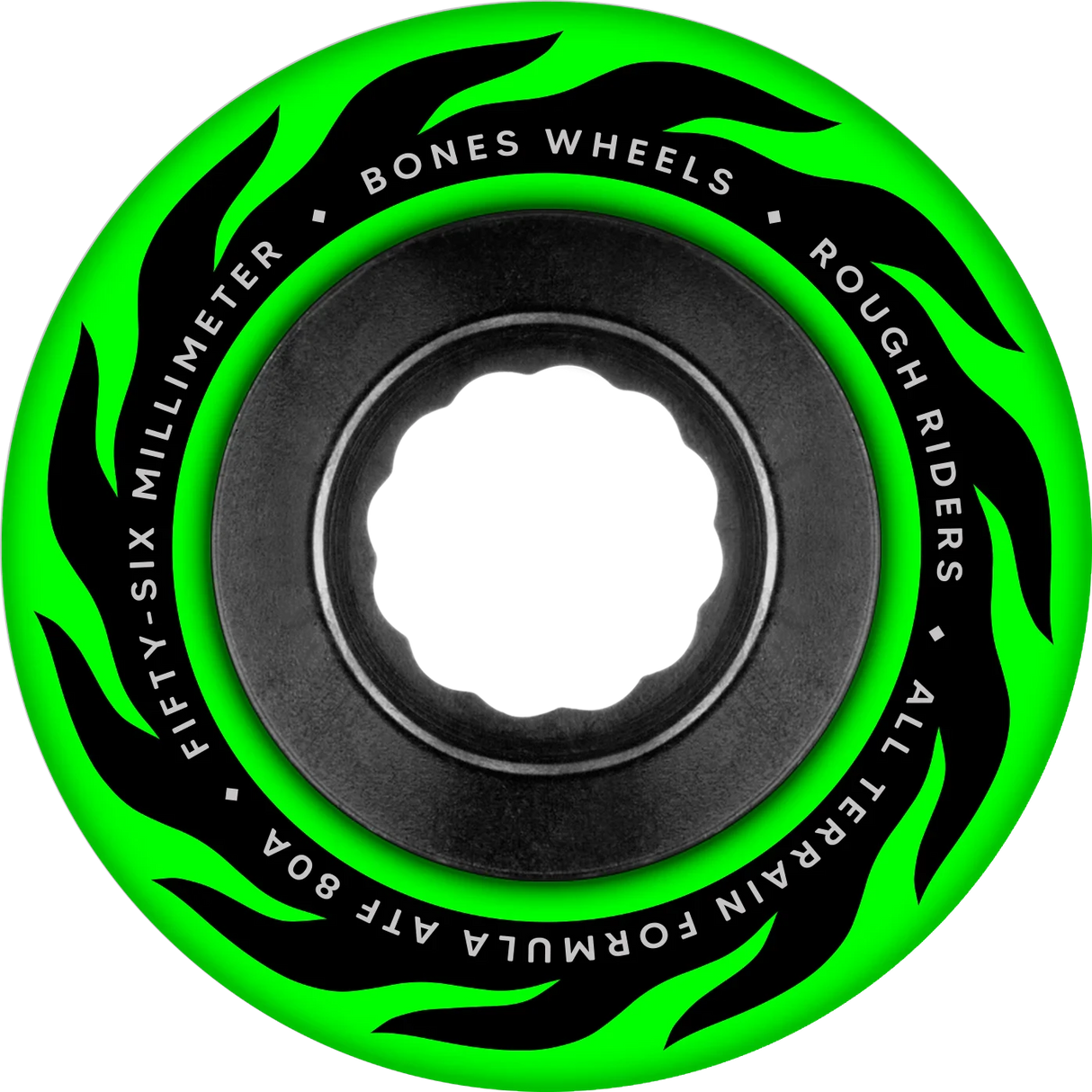 BONES ATF Rough Rider Eternal Flame Green 56mm 80A Skateboard Wheels Skateboard Wheels Bones 