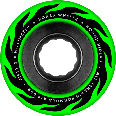 BONES ATF Rough Rider Eternal Flame Green 56mm 80A Skateboard Wheels Skateboard Wheels Bones 