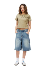DIME Women's Classic Stencil T-Shirt Military Olive Women's Short Sleeve T-Shirts Dime MTL 