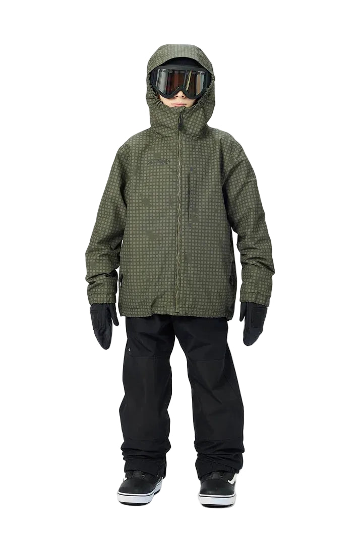 AIRBLASTER Youth Access Snow Jacket Olive Grid 2027 Youth Snow Jackets Airblaster 