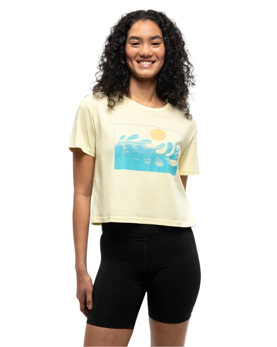 TENTREE Women's Seaforestation Crop T-Shirt Sunray Sea Blue Women's Short Sleeve T-Shirts Tentree 