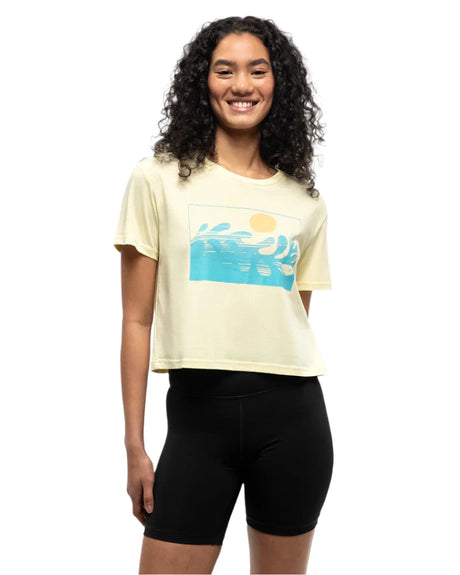 TENTREE Women's Seaforestation Crop T-Shirt Sunray Sea Blue Women's Short Sleeve T-Shirts Tentree 