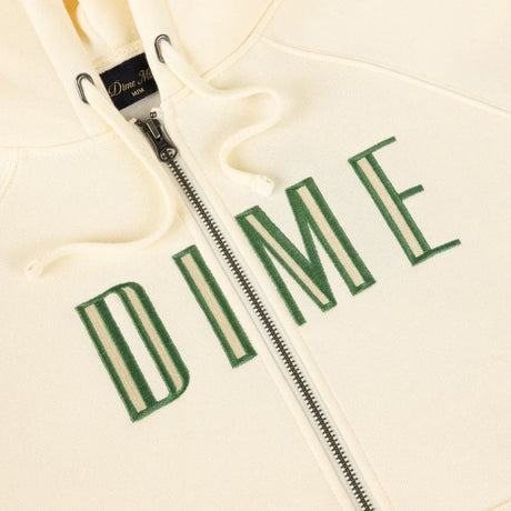 DIME Block Zip Hoodie Antique White Men's Zip Hoodies Dime MTL 